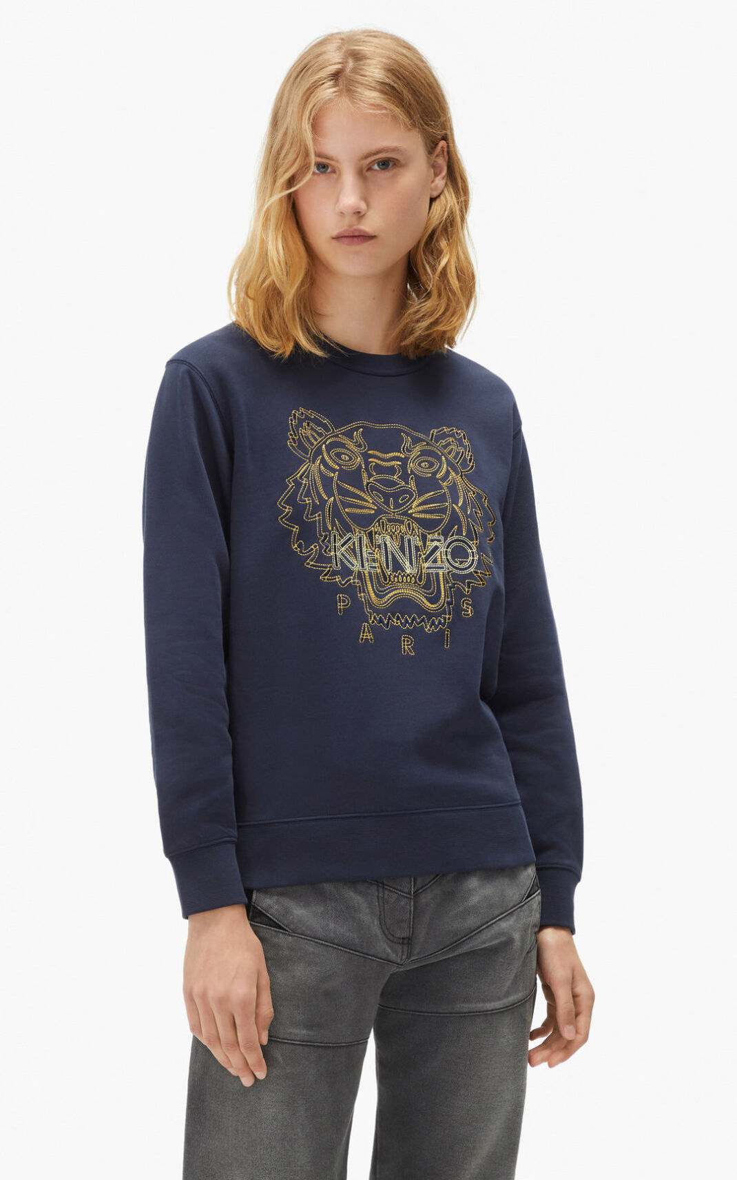 Sudadera Kenzo Tiger Mujer Azul Marino Azules YRB785163